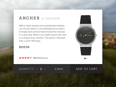 Clean Product Card! dailyui minimal product skagen ui watch