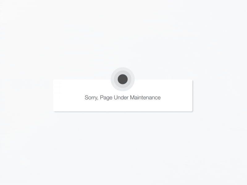 Page Under maintenance black design interaction maintenance minimal raff hbb ui ux web white
