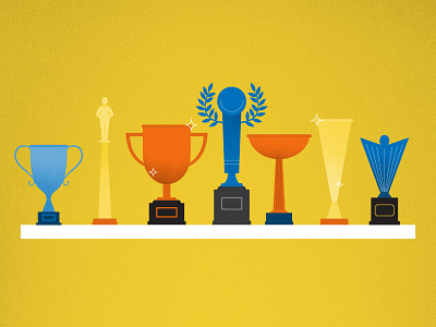 Trophies award hand drawn illustration illustrator trophy