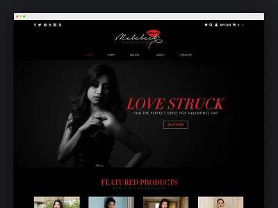 Malabach - Fashion Based E-commerce Website black dark ecommerce fashion malabach red sans serif ui ux valentines web website