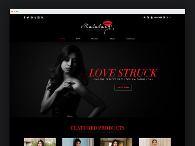 Malabach - Fashion Based E-commerce Website black dark ecommerce fashion malabach red sans serif ui ux valentines web website