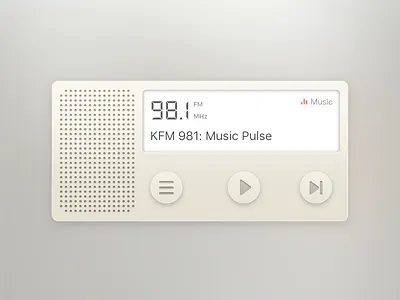 DailyUI/001 Radio app fm ios music player radio sketch ui