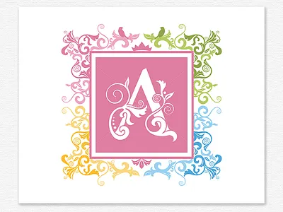 Vintage Decorative Frame decorative frame gothic letter a luxury ornaments ragerabbit royal vintage wedding