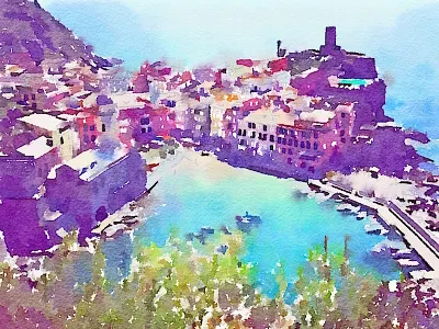 Vernazza Bella beauty blue cinqueterre coast italy ocean town travel vernazza