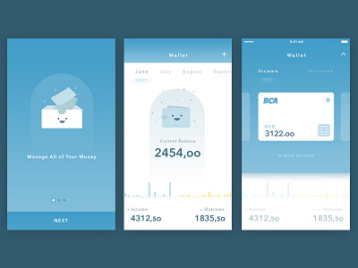 Simple Wallet App app card design illustration iphone mobil onboarding ui ux wallet