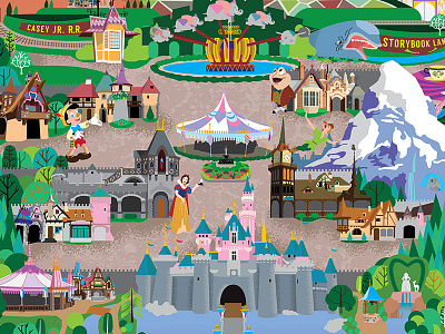 Fantasyland Map disney disneyland fantasyland illustration map topography