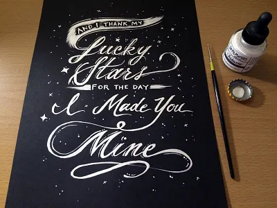 Lettering Lyrics, Kat Edmonson - I Don't Know black and white calligraphy ink lettering love lyrics paint script typography