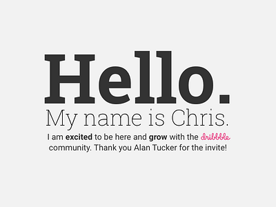 Hello Dribbble! debut first hello invite