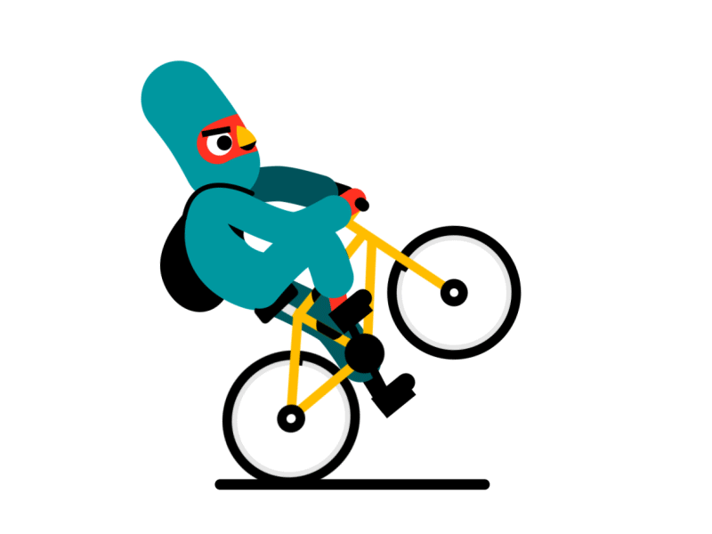 Wheelie animation bike character gif vector wheel