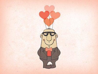Lovestruck Herman illustration valentines day