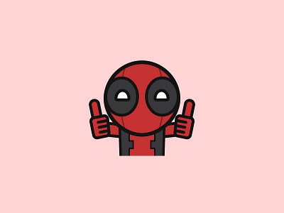 Deadpool Thumbs Up cute deadpool digital art illustration kawaii thumbs up