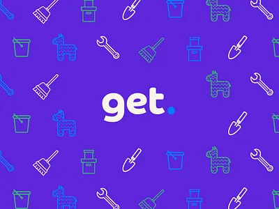 Get. Logo bold icons pattern typeface