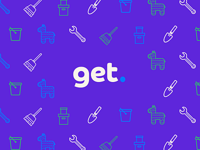 Get. Logo bold icons pattern typeface