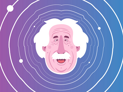 Einstein Gravitational Waves Final cartoon character einstein gravitational history illustration illustrator physics science space universe waves