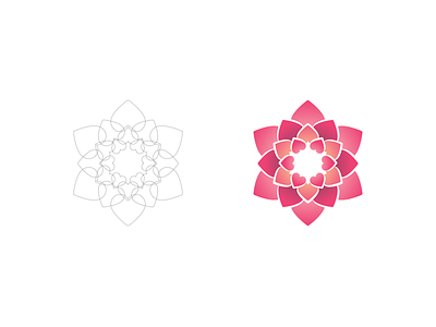 Lotus Valentine circle community flower gradients group grow growth life lines logo lotus