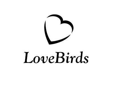 Lovebirds b birds heart l logo logomotive love