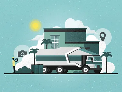 Waste Management Technology grain house noise palm tree truck
