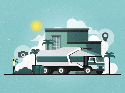 Waste Management Technology grain house noise palm tree truck