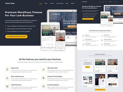 Theme Shop clean ecommerce home landing page shop themes website wordpress