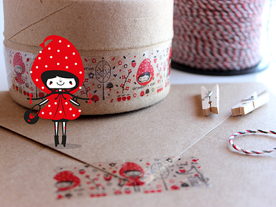 Le Loup Aime Chaperon caperucitaroja chaperon rouge children cuento cuta illustration kawaii lobo product rouge tale washi tape