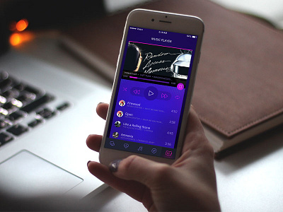 Music Player animation california designer freelance ios job mobile music player startup ui ux