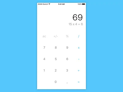 iOS Basic Calculator App Design app app design calculator ios minimalistic simple simplistic sketch