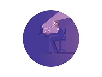 Daily Routine illustration life office purple tapekingkong vector