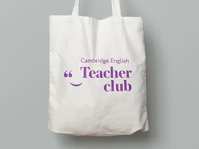 Cambridge Teacher Club bag branding engilsh logo logotype teachers tote bag