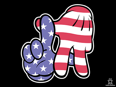 LA Hands america california cartoon gesture hands la pointing toon design joachim berg merica us usa