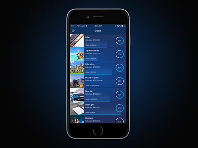 Nick Parker Daily UI #15 app application blue colors daily dark goal goals ios iphone mobile ui