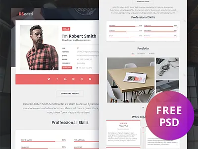 MultiProfile Resume CV & Portfolio WordPress blog career cv job material material design personal portfolio resume theme vcard wordpress