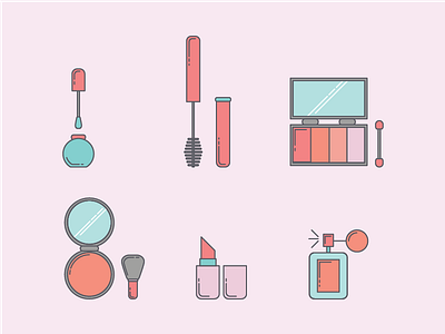 Makeup beauty cosmetics cute girl icon illustration lipstick makeup perfume vector woman