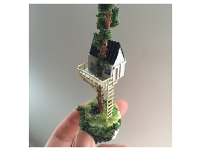 Another treehouse handmade micro matter miniature tree work in progress