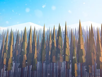 Forest 3d antonmoek c4d cinema4d digitalart forest low poly lowpoly nature polygonal render