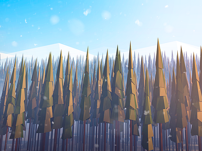 Forest 3d antonmoek c4d cinema4d digitalart forest low poly lowpoly nature polygonal render
