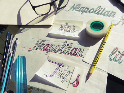 NeapolitanTrips - Logotype development lettering logo logotype notes process sketch study typography