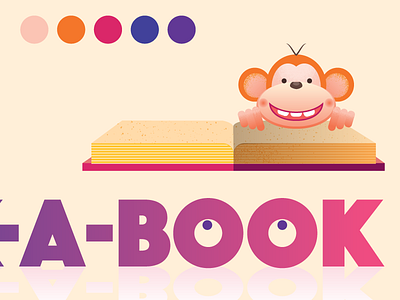 Logo proposal animal ape book color idea kids logo mascot palette proposal reading