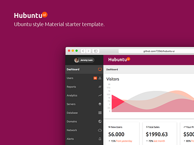 Hubuntu UI 720kb hubuntu linux material opensource template ubuntu ui unix ux