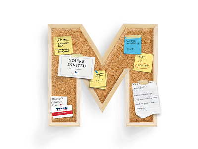 MACC Poster board cork handwritten illustration m photoshop post it poster