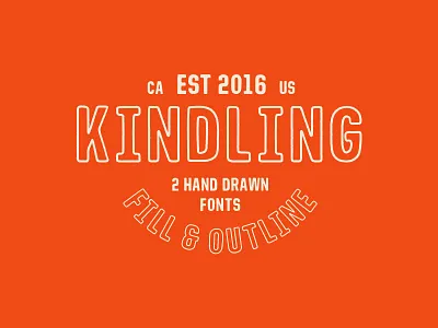 Kindling - Hand Drawn Font condensed font hand drawn lettering outline sans serif type typeface typography vintage