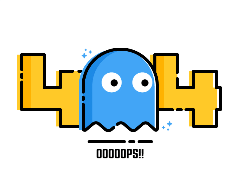 404 404 cute ghost icon outline pacman ui ux videogame web