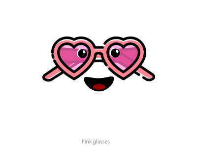 I love dribbble glases heart icon love pink valentine valentines day