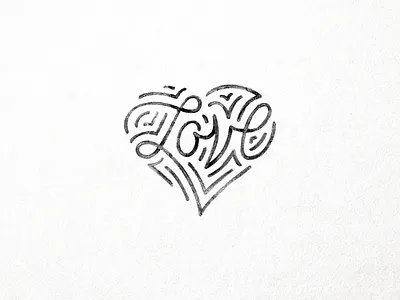 Love hand letter heart lettering line logo love mono type script tmoneydesign typography