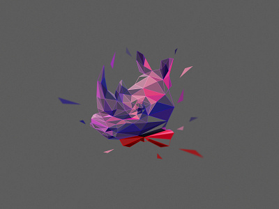 Bowtie lowpoly rhino bowtie crash creative facets lowpoly rhino triangle