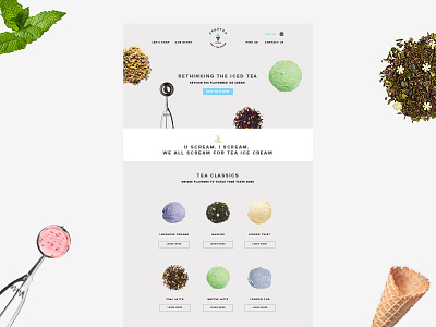 Frostea food ice cream ingredient minimal simple tea ui ux website