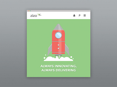 Zizo Website 1 design flat graphic rocket simple vector website