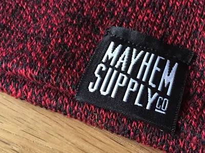 MAYHEM SUPPLY HEM TAG branding clothing line hem tag make something
