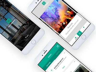 MD iOS App apartment building bulletin loading minimal navigation resident simple ui ux