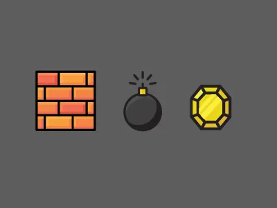 Wild Tilt bomb brick gem illustration minimal wall