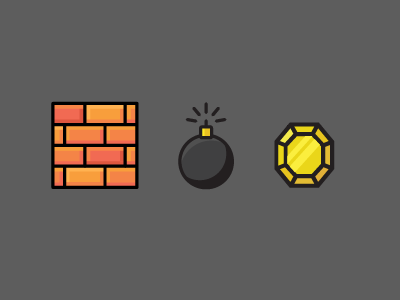 Wild Tilt bomb brick gem illustration minimal wall